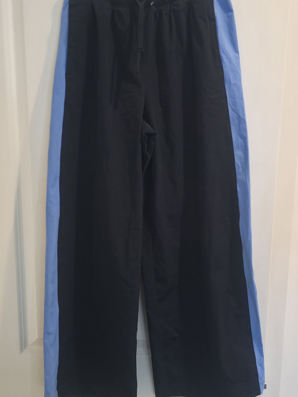 Old Navy Black Track Pants with Blue Side Stripes FITS LIKE LOOSE SMALL